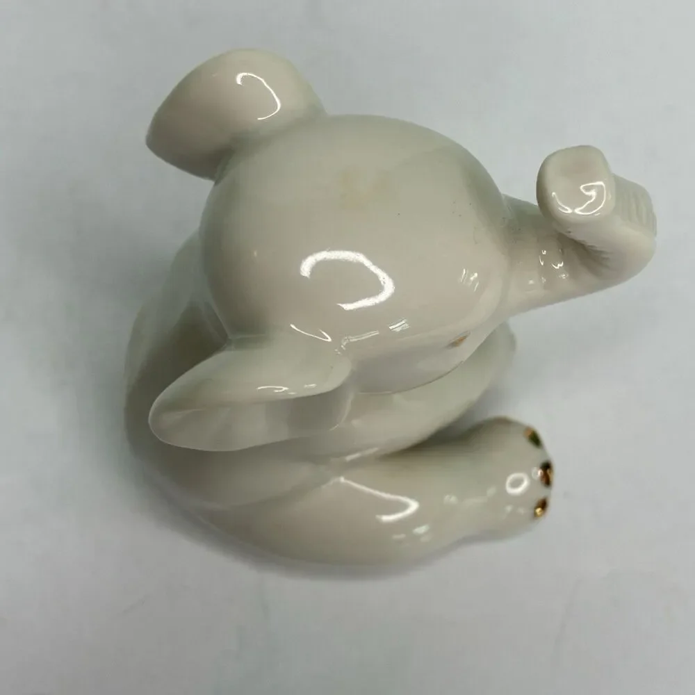 Lenox Porcelain 24k Gold Accent Baby Elephant Figurine Safari 3 1/2in Tall